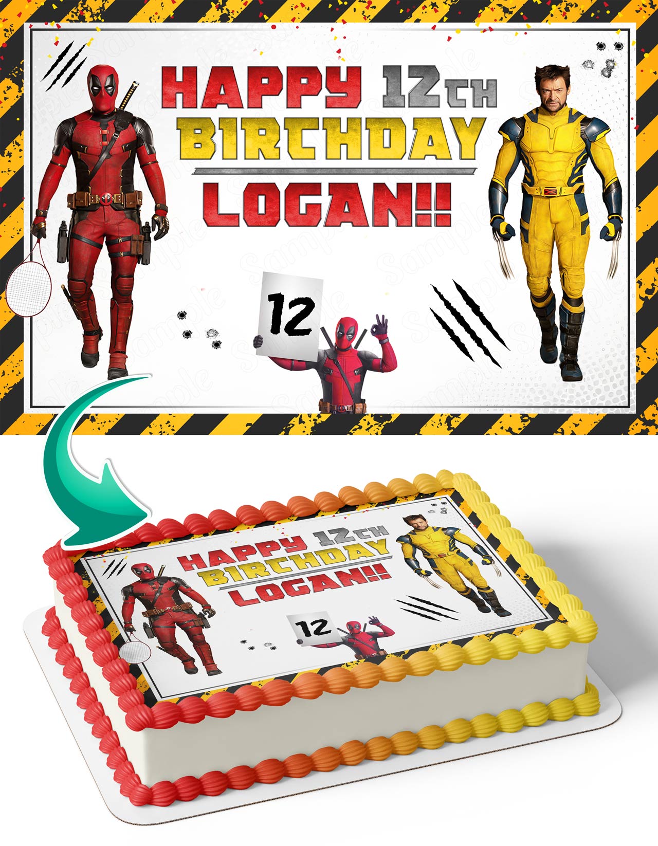 Marvel Deadpool and Wolverine Movie 2025 Edible Cake Toppers