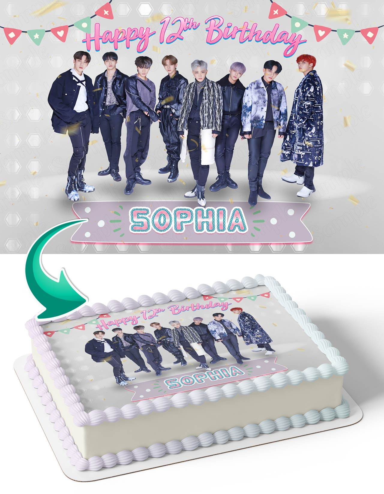 Ateez Boys Band Kpop Edible Cake Toppers Ediblecakeimage