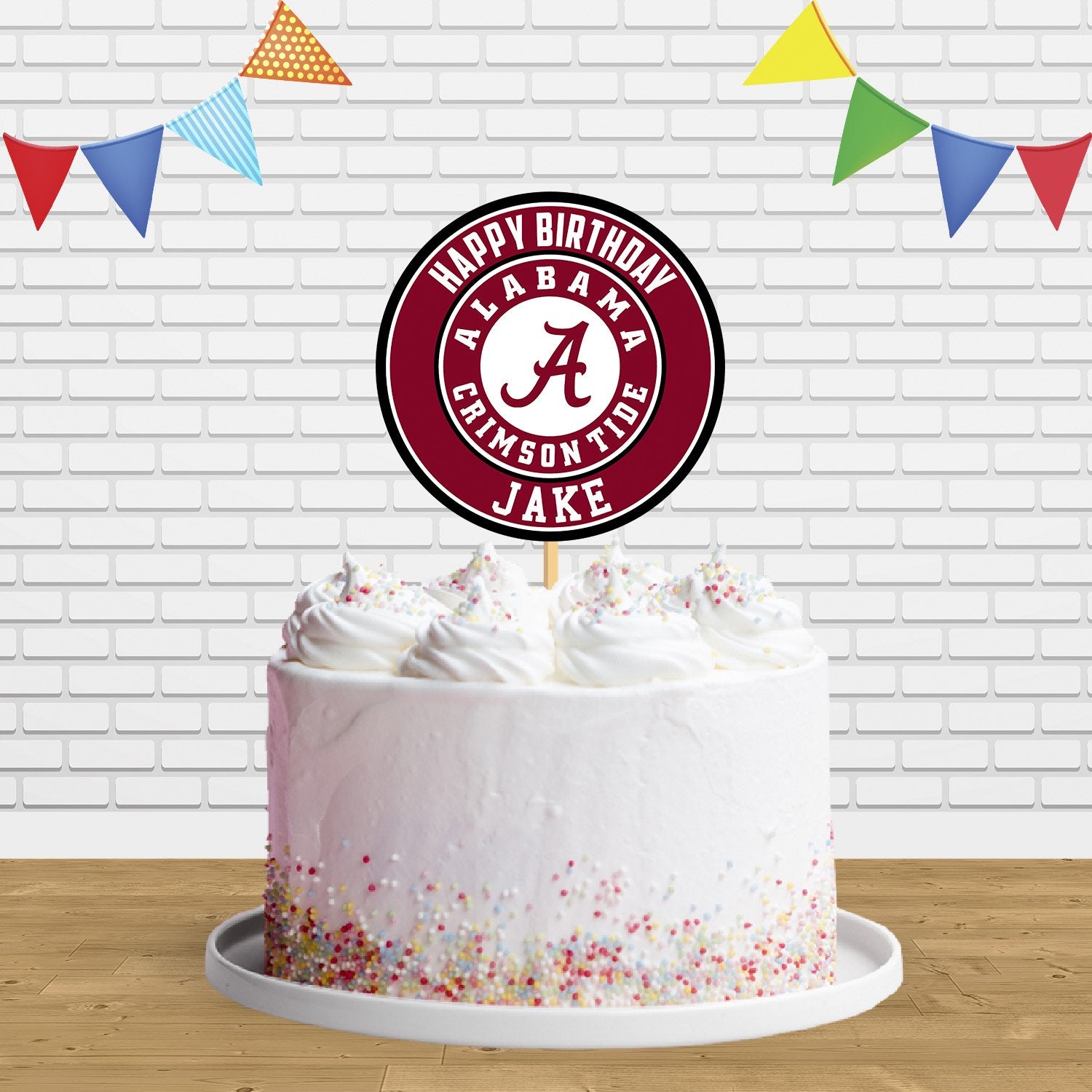 Alabama Crimson Tide Birthday Cake Topper Set ~ BRAND NEW ~ Roll