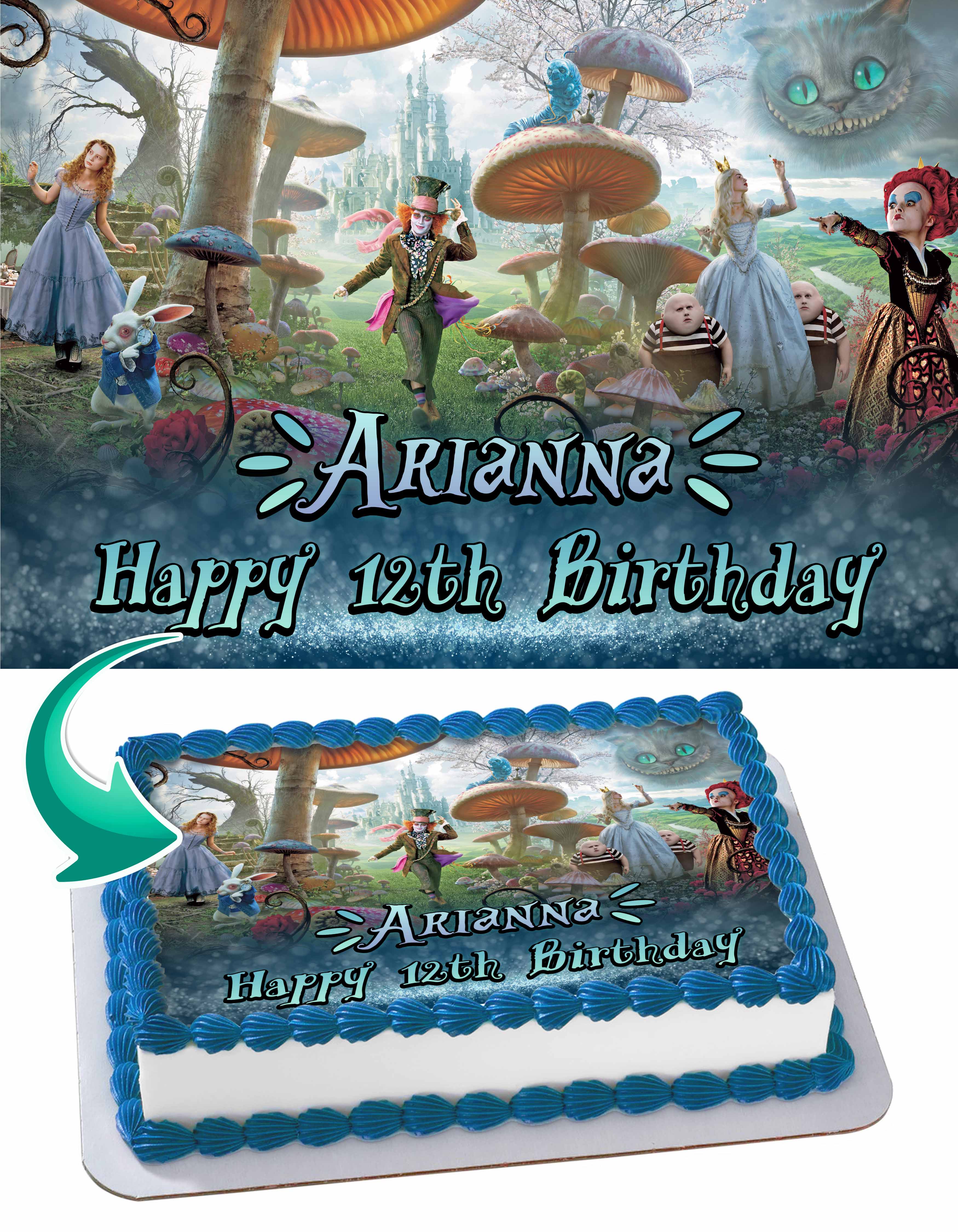Alice in Wonderland Edible Cake Toppers – Ediblecakeimage