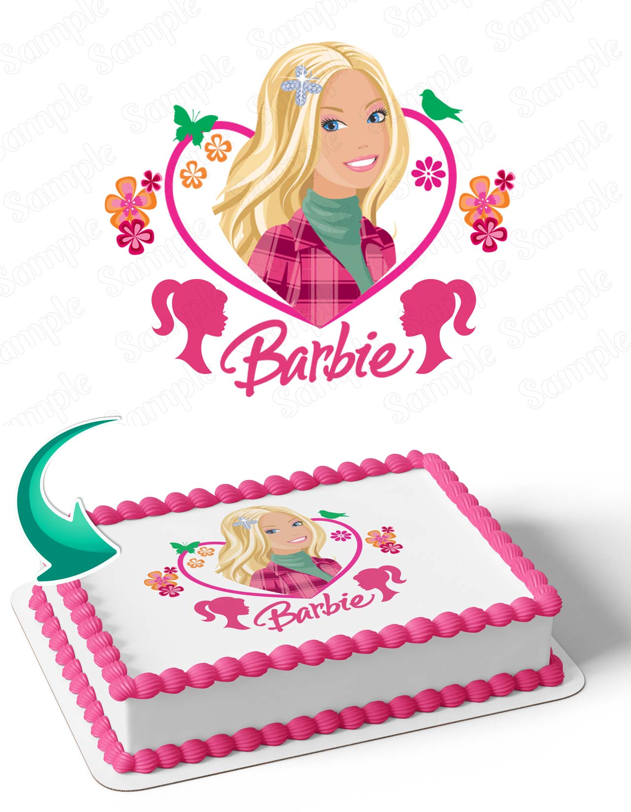 Barbie Logo Deco Cake Wrap Edible Cake Toppers – Ediblecakeimage