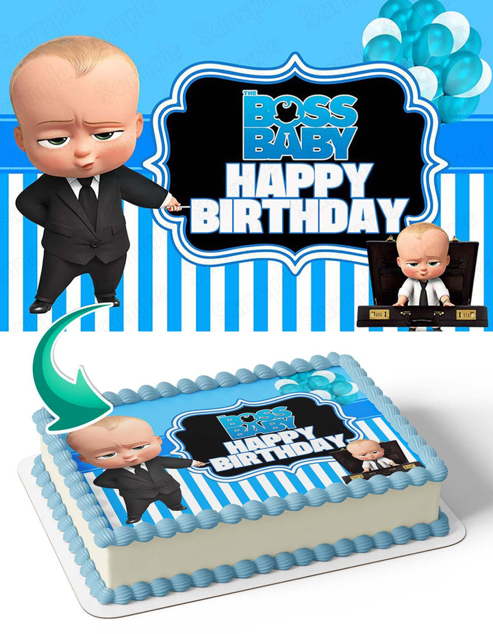 Boss Baby Kids Boys B Edible Cake Toppers