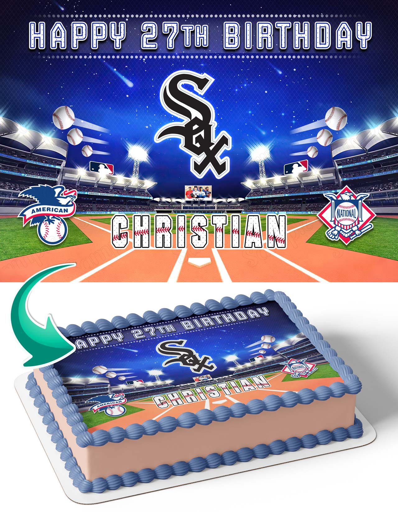 Chicago White Sox Baseball Edible Cake Toppers Ediblecakeimage