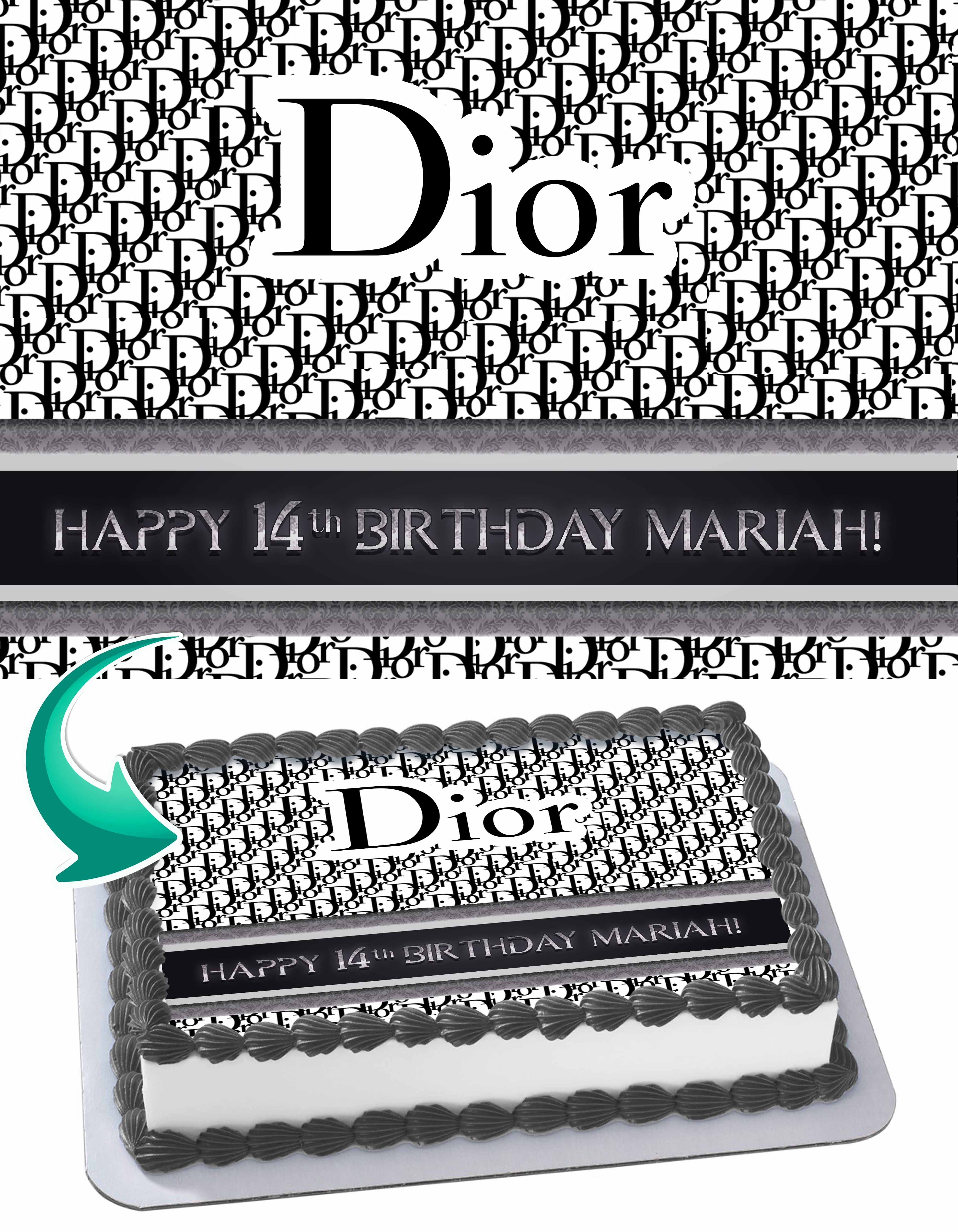 Dior Logo Pattern Customizable Edible Cake Topper Image ABPID56046 – A  Birthday Place