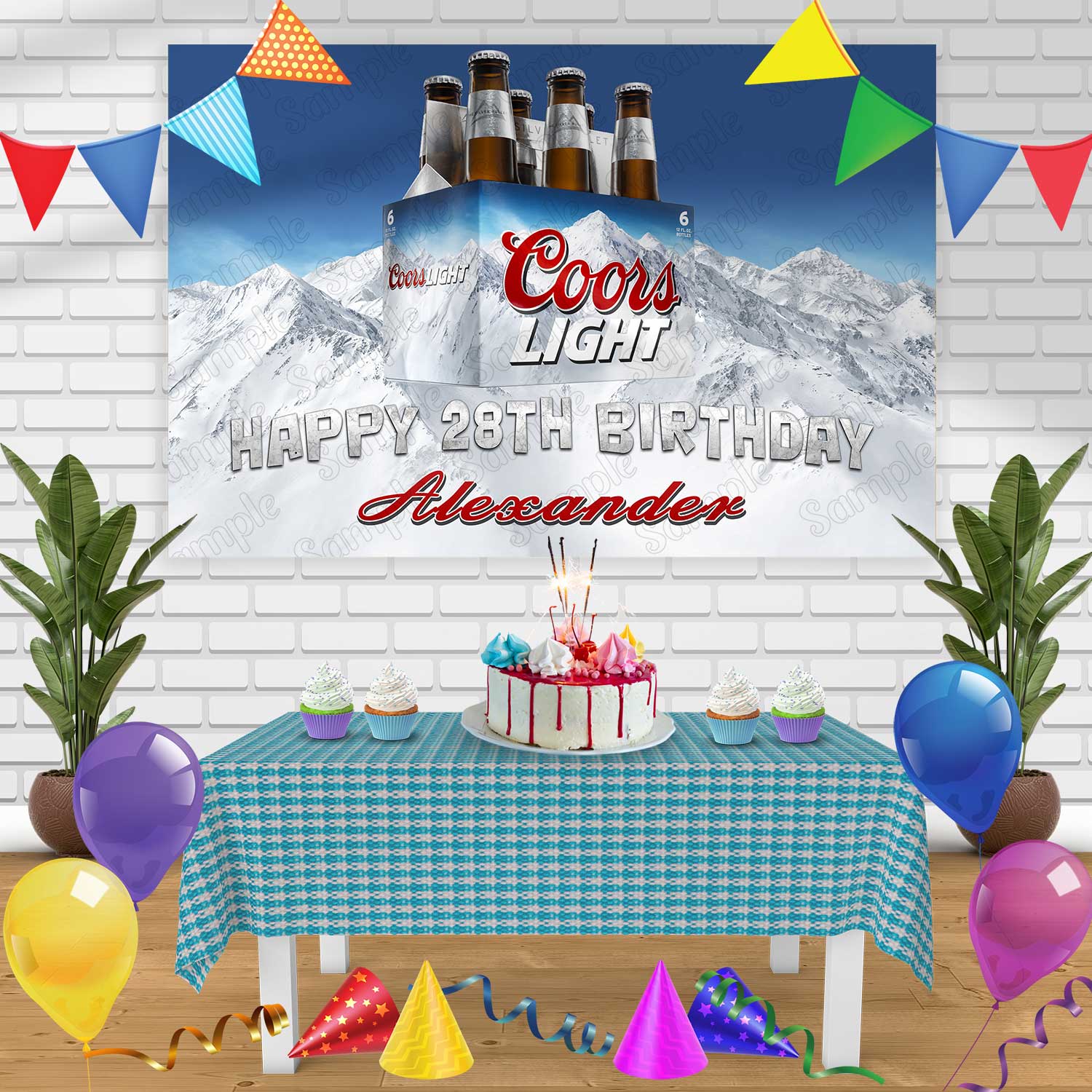 Coors Light Birthday Banner Personalized Party Backdrop Decoration 60 x 44 Inches, Size: One Size