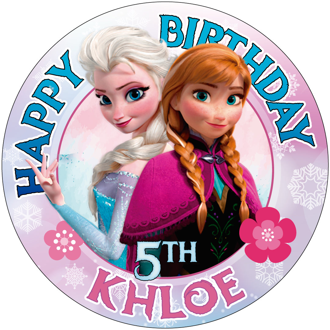 Frozen D Edible Cake Toppers Round – Ediblecakeimage