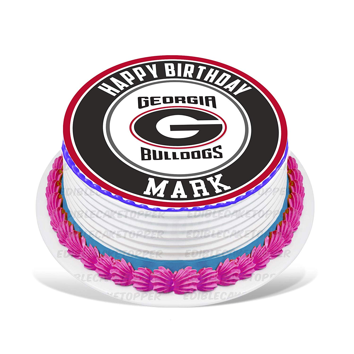 Georgia Bulldogs Edible Cake Toppers Round Ediblecakeimage