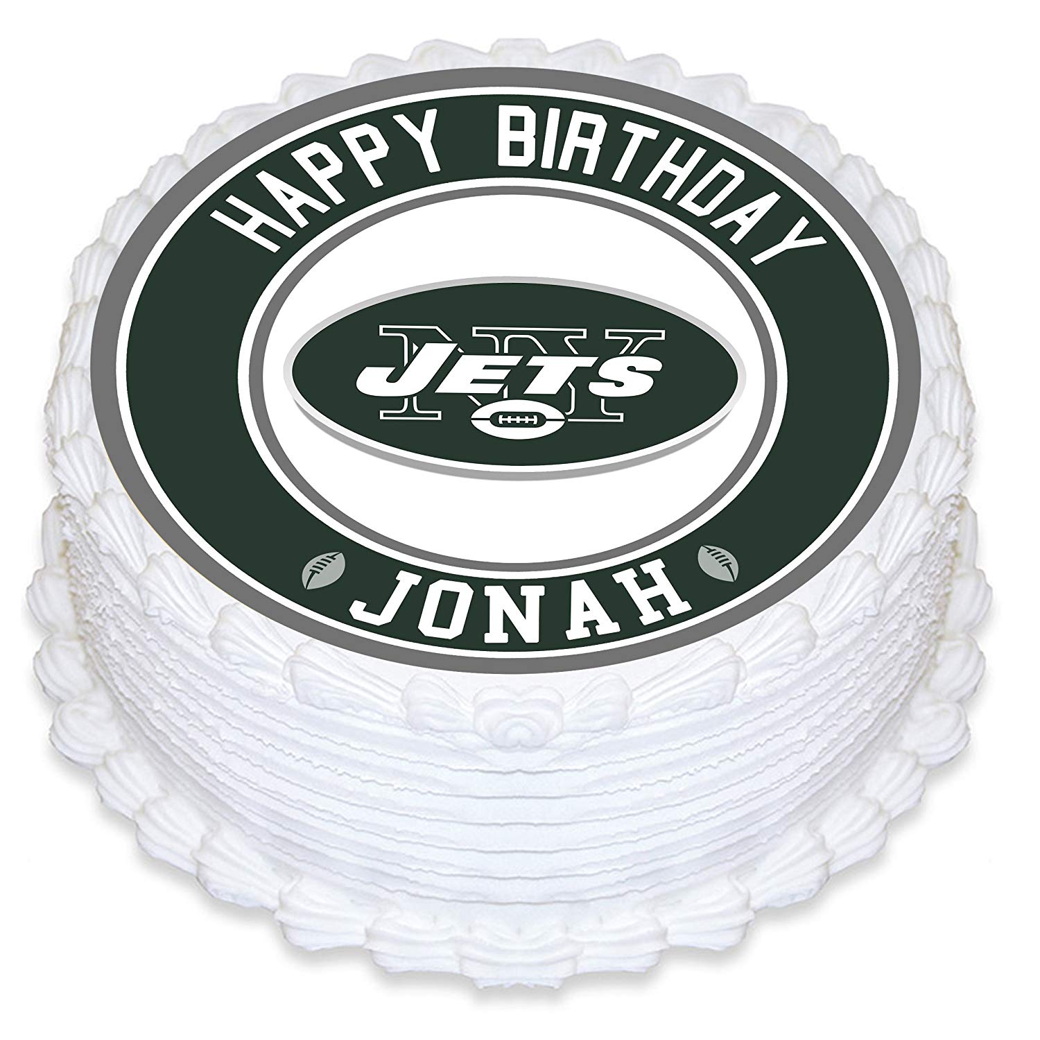 New York Jets Edible Cake Toppers Round – Ediblecakeimage