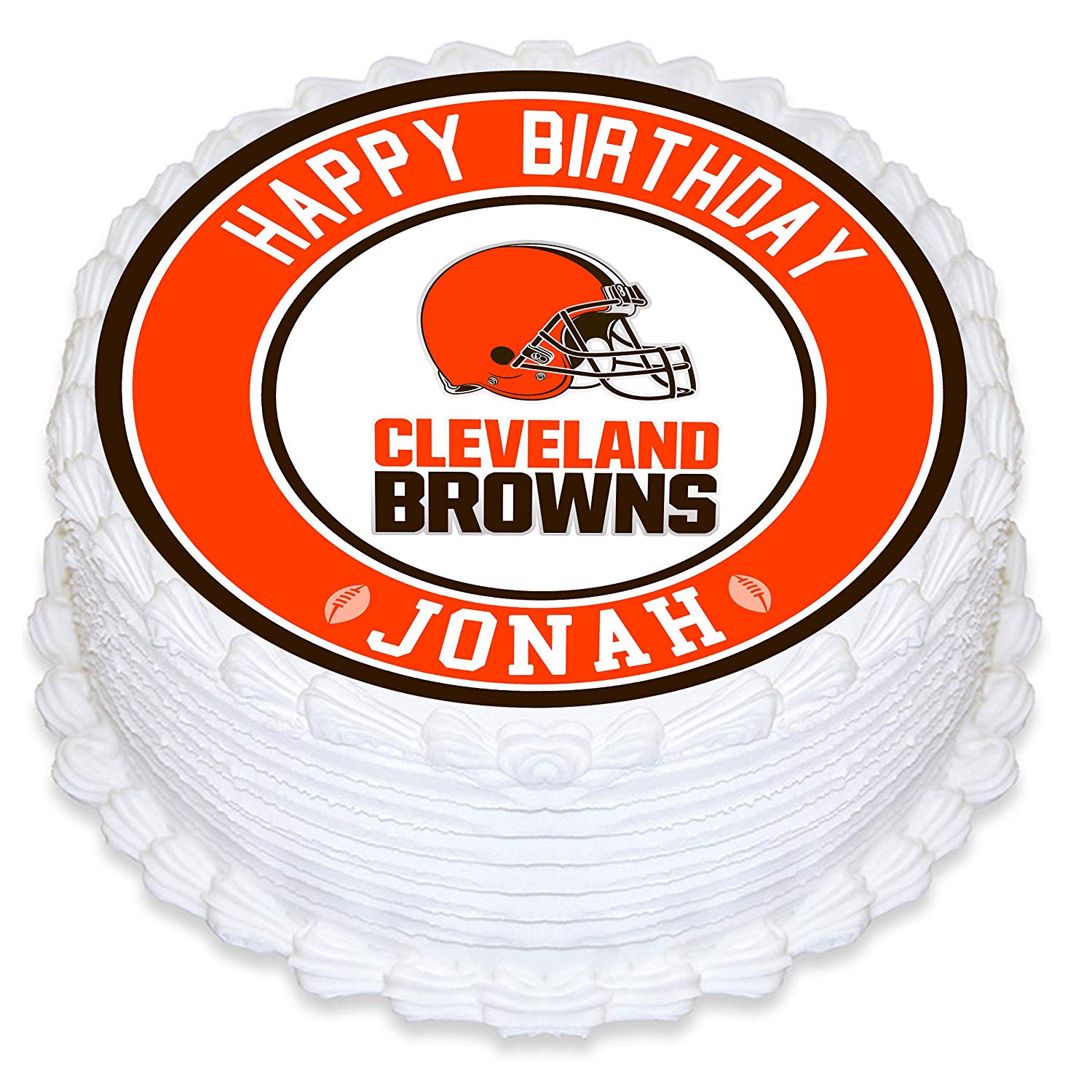 Cleveland Browns Edible Image Cake Topper Personalized Birthday Sheet  Decoration Custom Party Frosting Transfer Fondant Round Circle