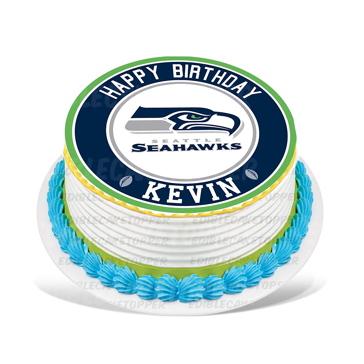 Seattle Seahawks Edible Cake Toppers Round – Ediblecakeimage