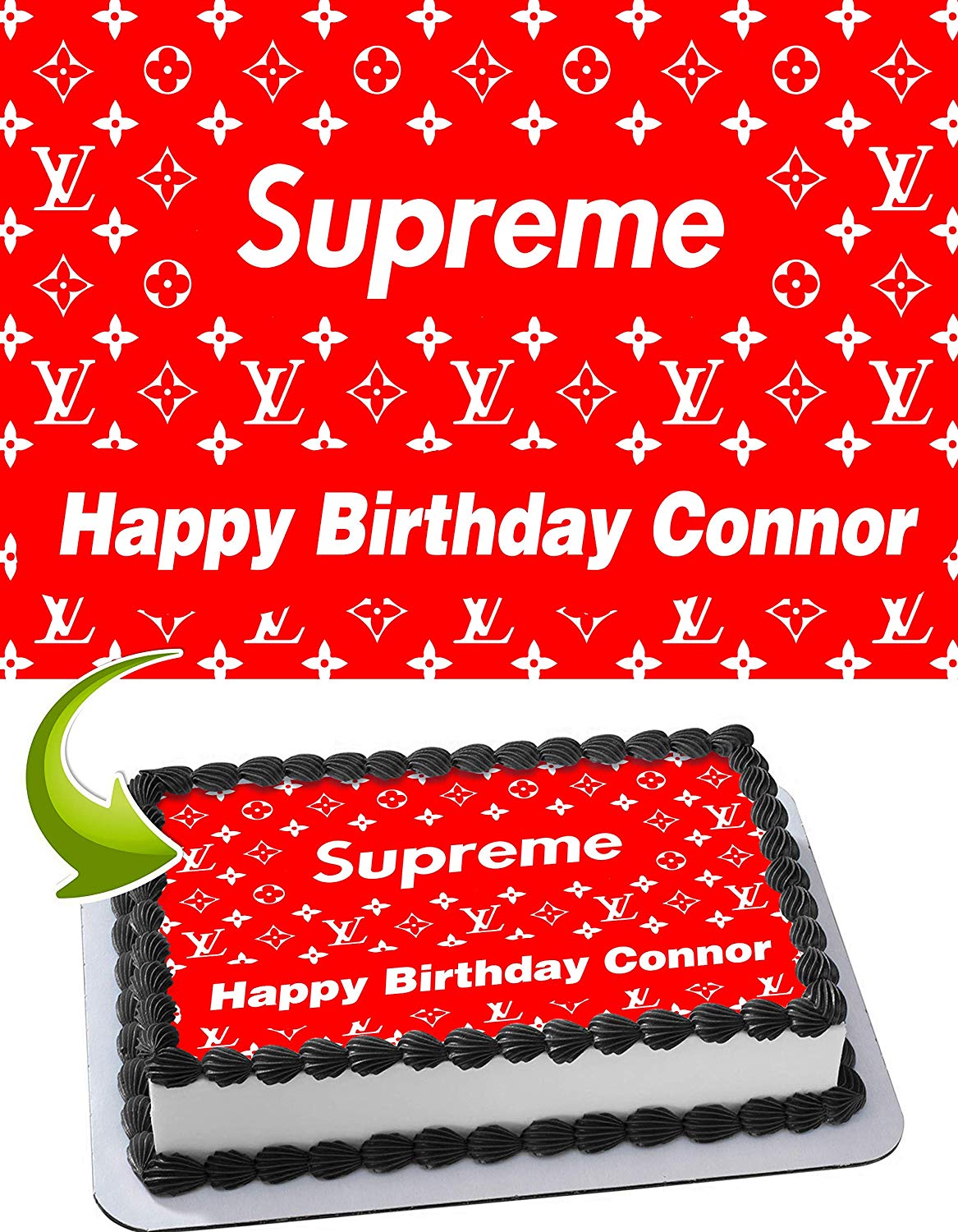 Louis Vuitton Edible Image Cake Topper Personalized Birthday Sheet  Decoration Custom Party Frosting Transfer Fondant