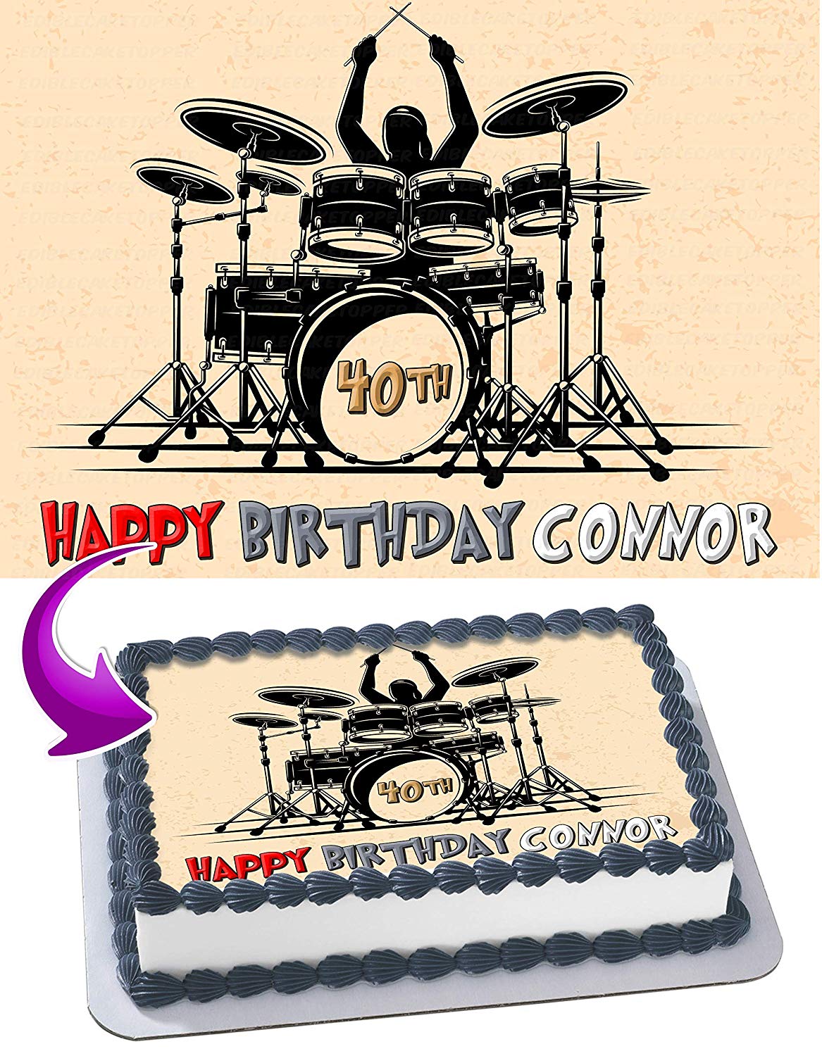 Drum set outlet cake topper