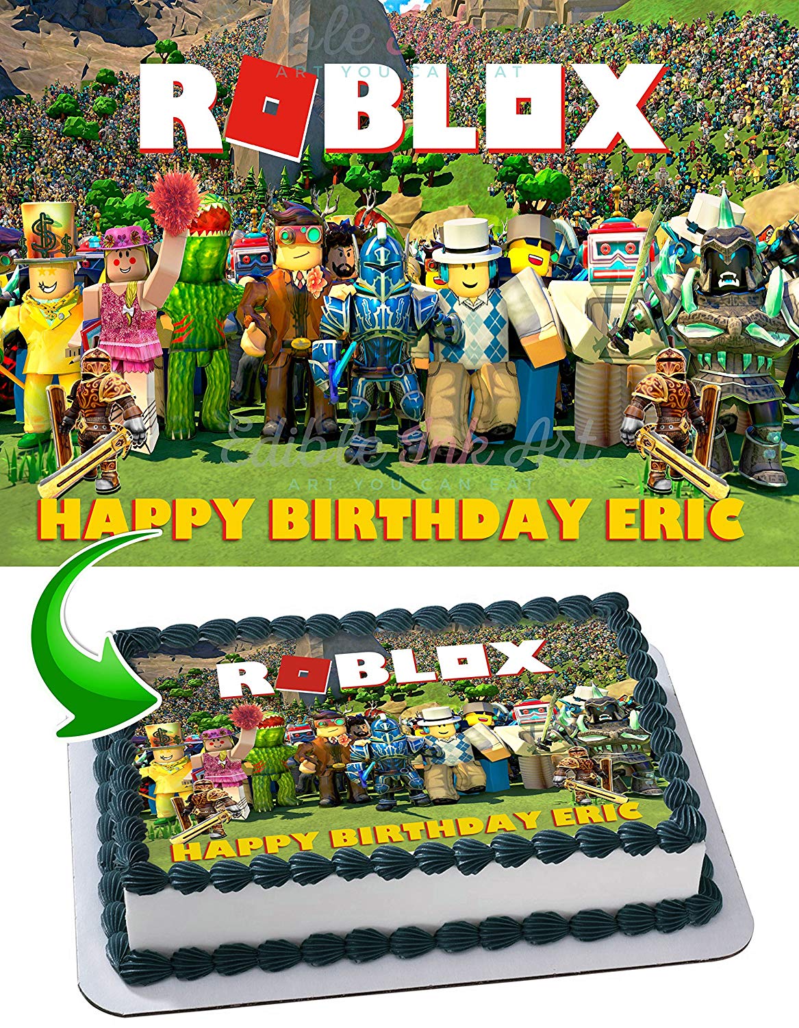 Roblox Boy – Rectangle Edible Cake Topper – Edible Cake Toppers