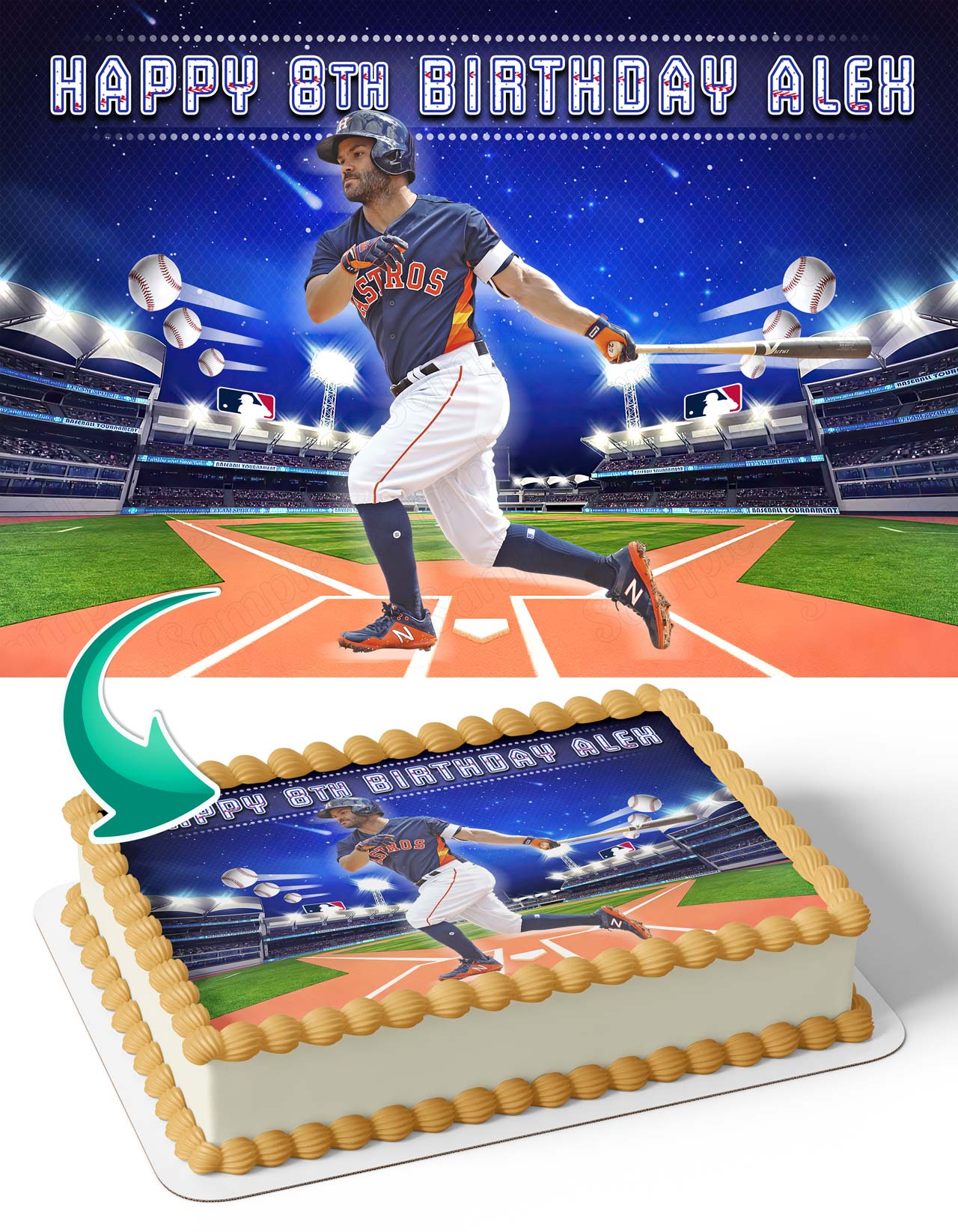 Jose Altuve Astros Edible Cake Toppers – Ediblecakeimage