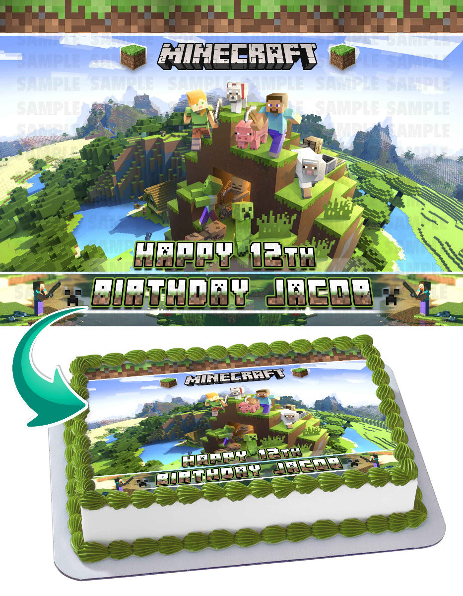 Minecraft Edible Cake Toppers Ediblecakeimage