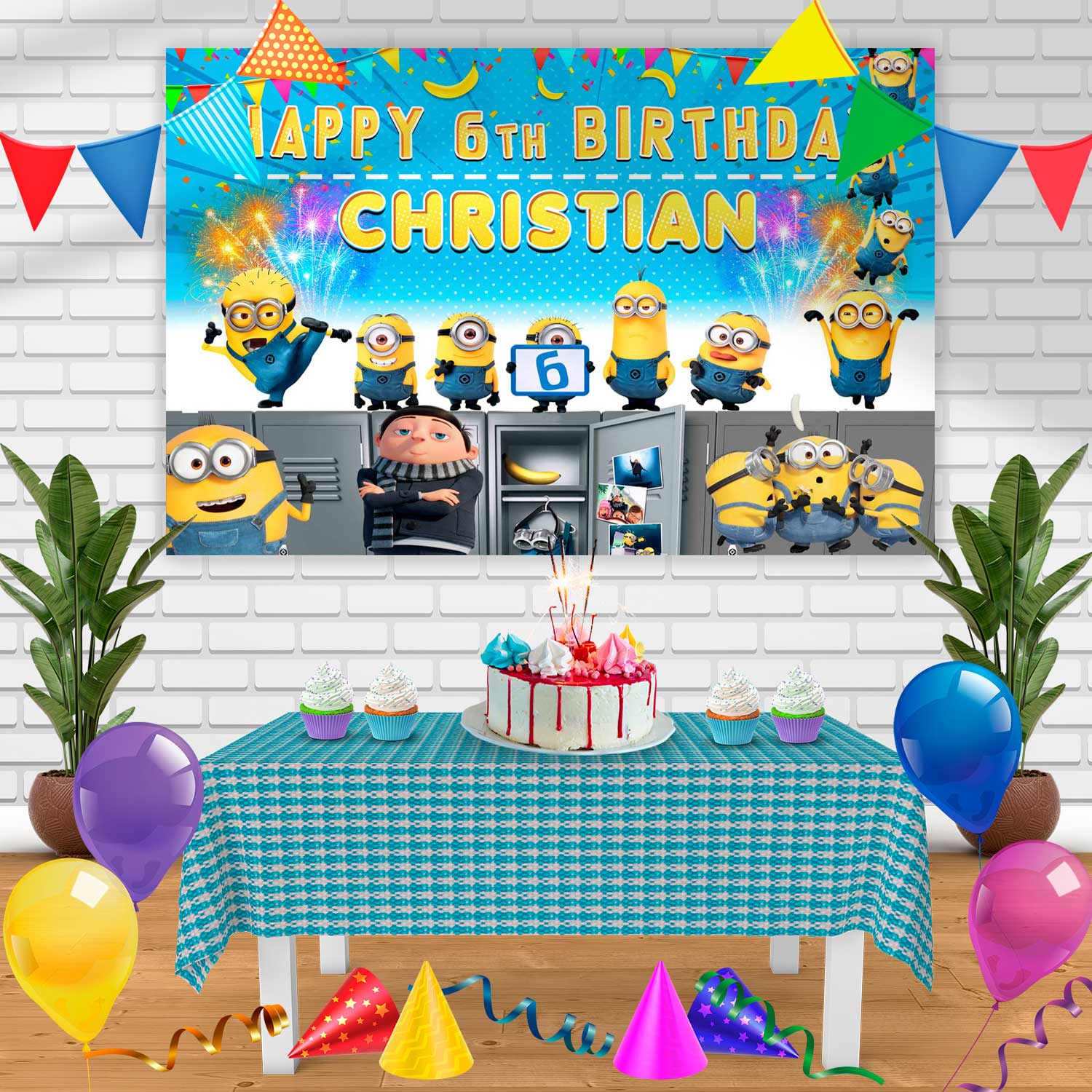 Personalized Minion Inspired Birthday Vinyl Backdrop, Minion Banner For offers Photo Op, Balloon Arch, Minion Birthday