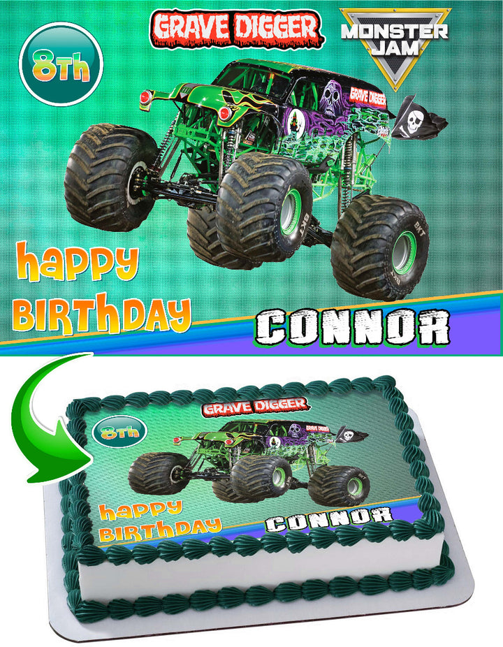 Grave Digger Edible Cake Toppers