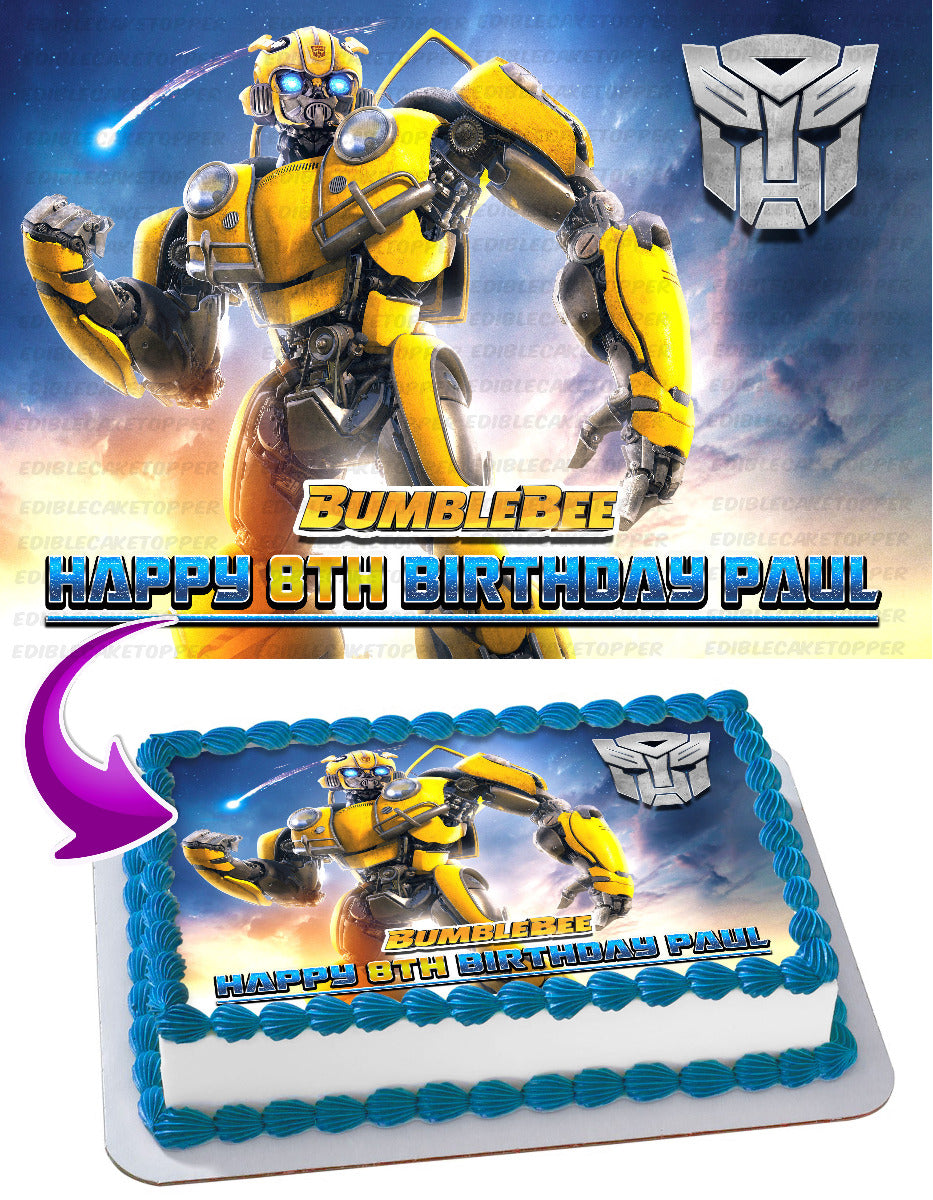 Transformers Bumble Bee Edible Cake Topper Image – A Birthday Place