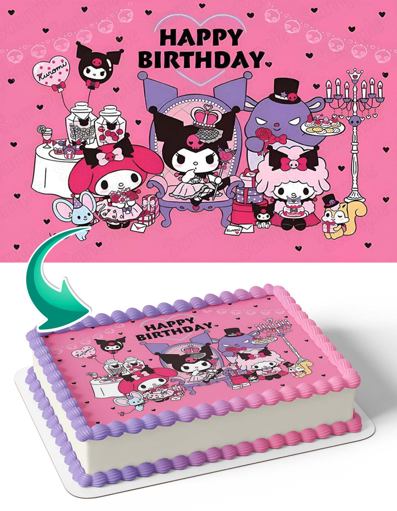 My Melody And Kuromi Edible Cake Toppers Ediblecakeimage my-melody-and-kuromi-edible-cake-toppers-ediblecakeimage