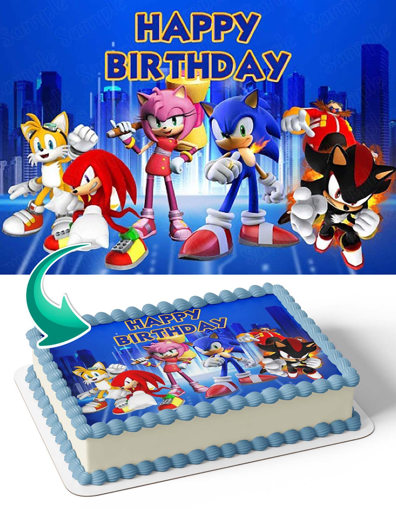 Sonic Retro Style Game Edible Cake Toppers – Ediblecakeimage