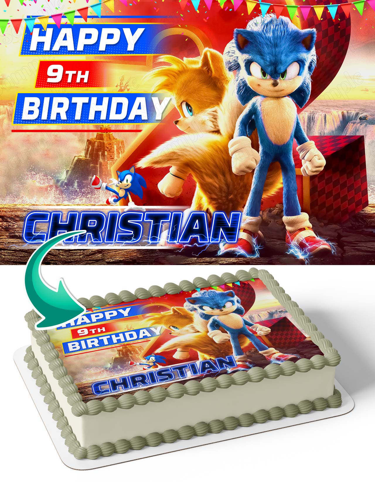Sonic the Hedgehog II 2022 KL Edible Cake Toppers – Ediblecakeimage