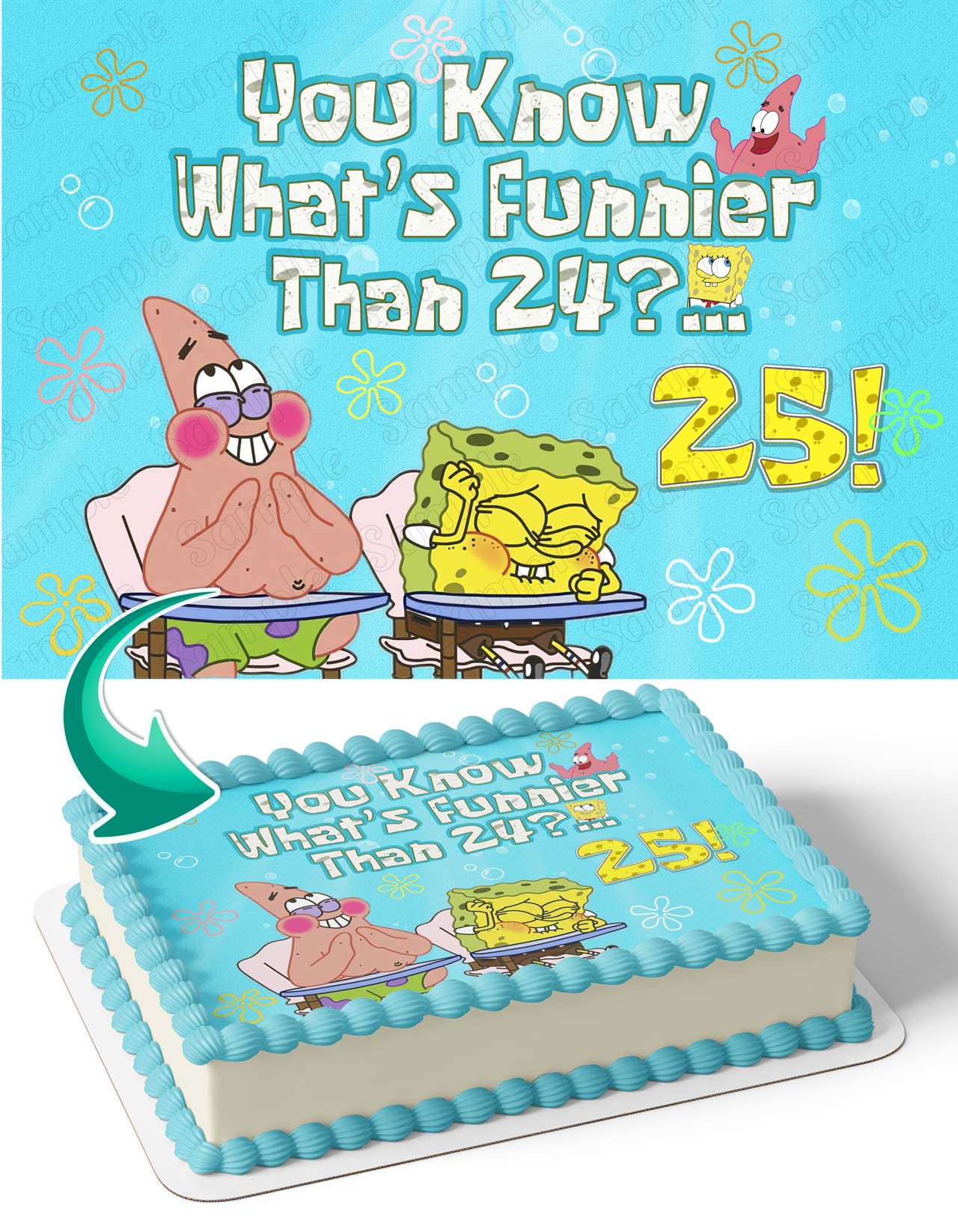 SpongeBob Whats Funnier Than 24 25 P Edible Cake Toppers Ediblecakeimage