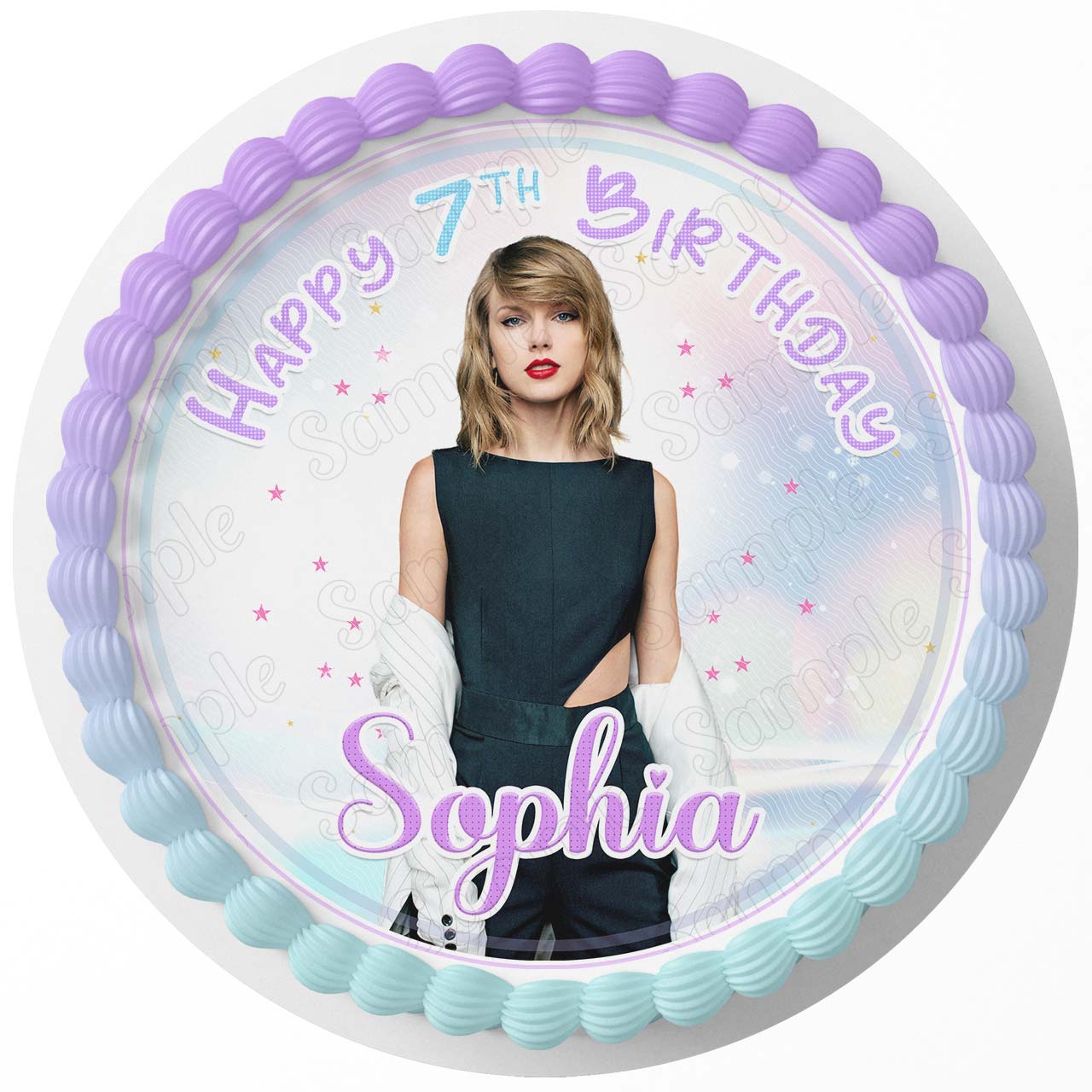 Taylor Swift Rd Edible Cake Toppers Round Ediblecakeimage