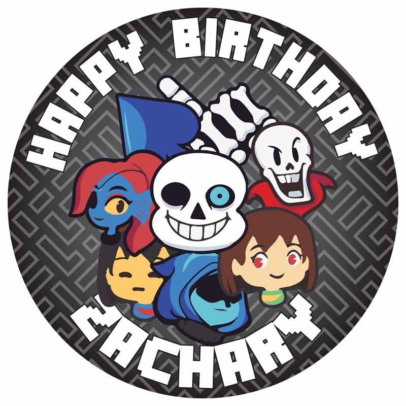 Undertale No Vacation Time Sans Pacifist Edible Cake Topper Image ABPI – A  Birthday Place