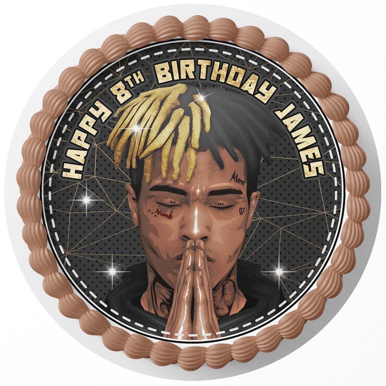 XXXTentacion Singer Rapper Edible Cake Toppers Round – Ediblecakeimage