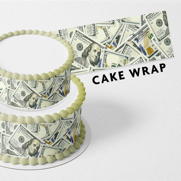 100 Dollar Bill Strips Edible Cake Toppers Cake Wraps