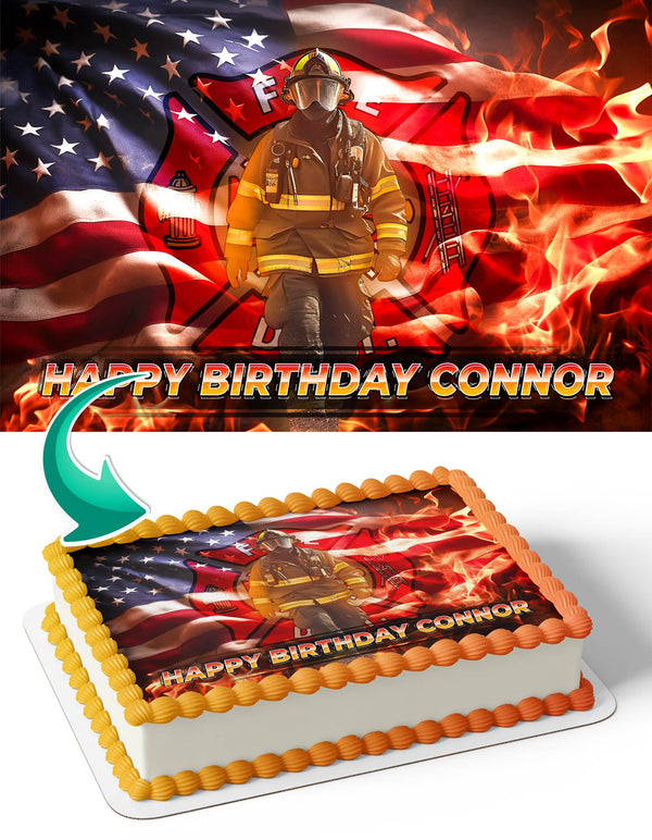 American Firefighter USA Rescue 1 Edible Cake Toppers