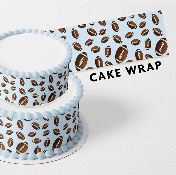 American Football Pattern Strips Edible Cake Toppers Cake Wraps