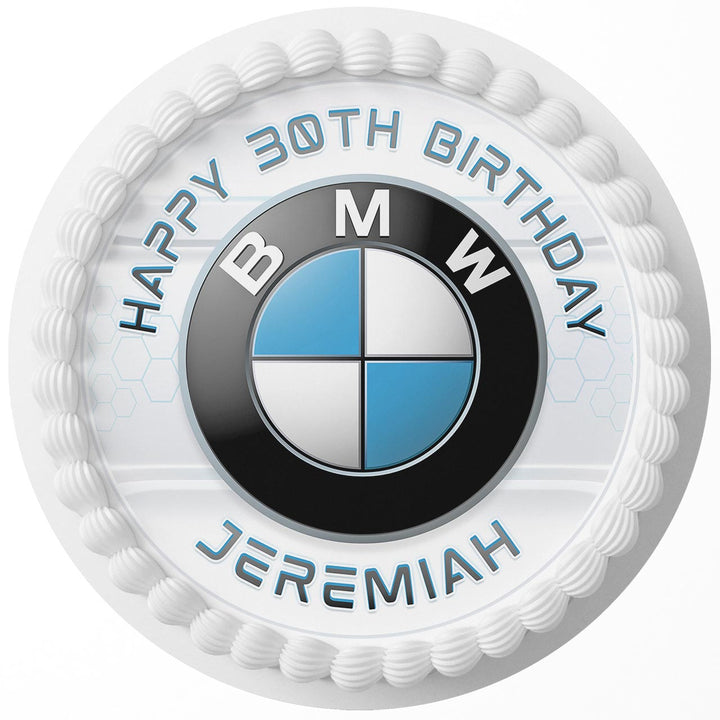 BMW Rd Edible Cake Toppers Round