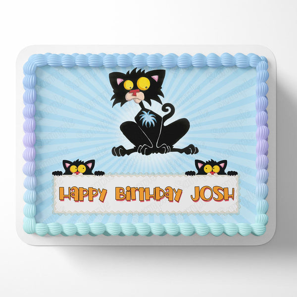 Bad Kitty Fashion Edible Image Cake Topper Personalized Birthday Sheet Decoration Custom Party Frosting Transfer Fondant