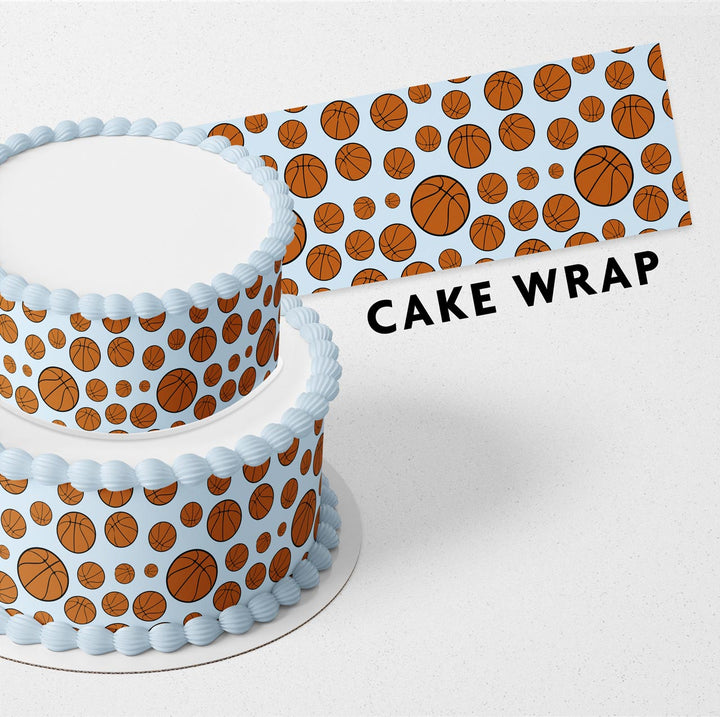 Basketball Pattern Strips Edible Cake Toppers Cake Wraps