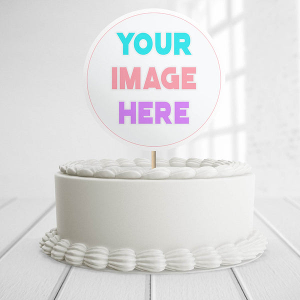 Custom Image Logo or Text Cake Topper Business Logo Cake Topper Personalized Cake Topper Centerpiece Wedding Cake Topper Shower Birthday Cake Topper