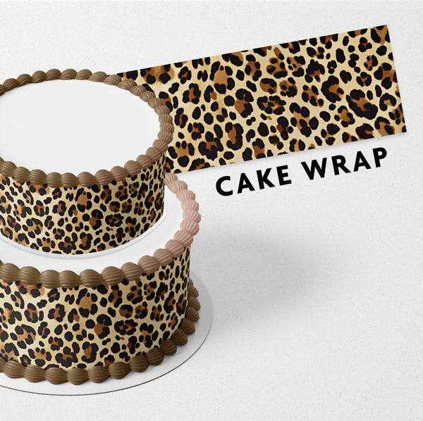 Cheetah Pattern Strips Edible Cake Toppers Cake Wraps