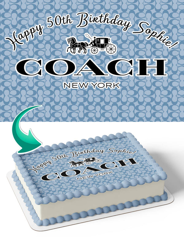 Coach New York Blue Edible Cake Toppers