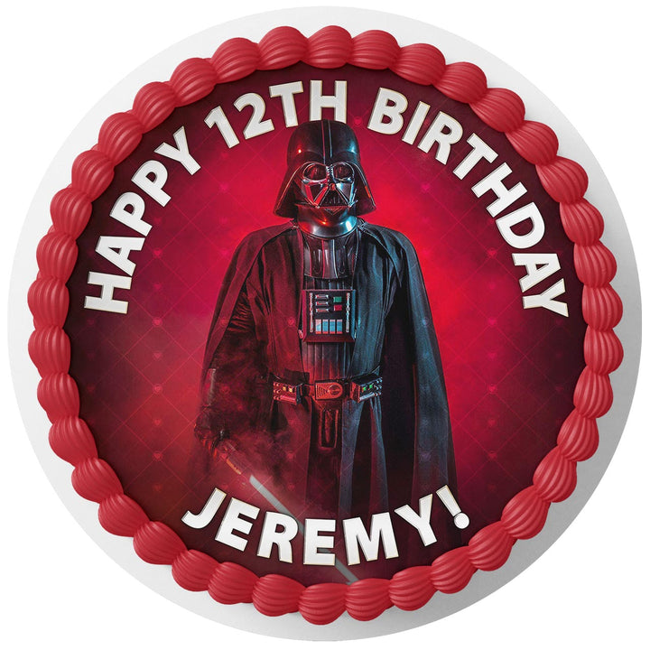 Darth Vader Red Rd Edible Cake Toppers Round