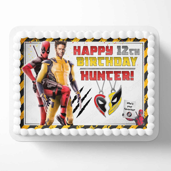 Deadpool Wolverine Kids Fun Edible Cake Toppers