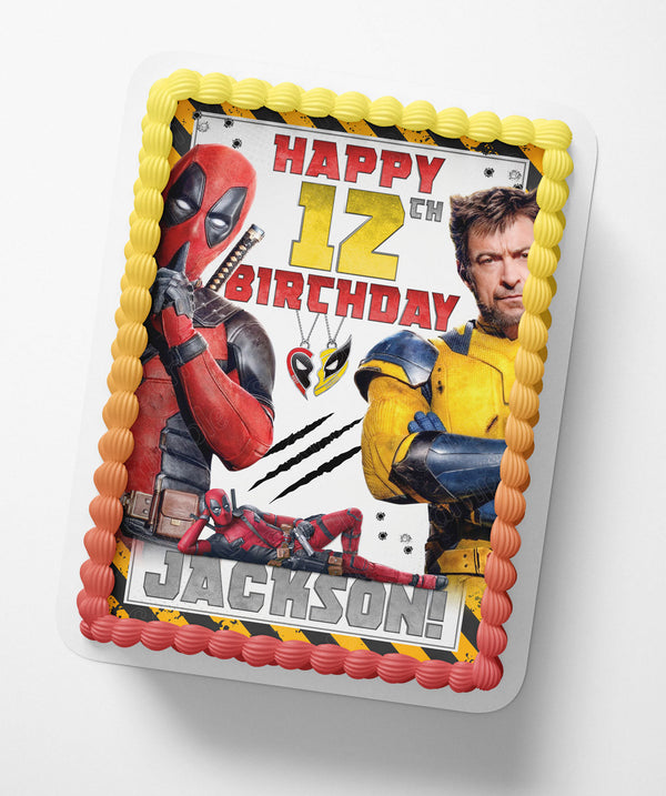 Deadpool and Wolverine Pt Edible Cake Toppers