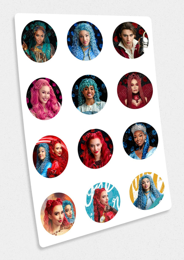Descendants The Rise of Red Chloe Edible Cupcake Toppers