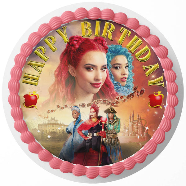 Descendants The Rise of Red RDF Edible Image Cake Topper Personalized Birthday Sheet Decoration Custom Party Frosting Transfer Fondant Round Circle