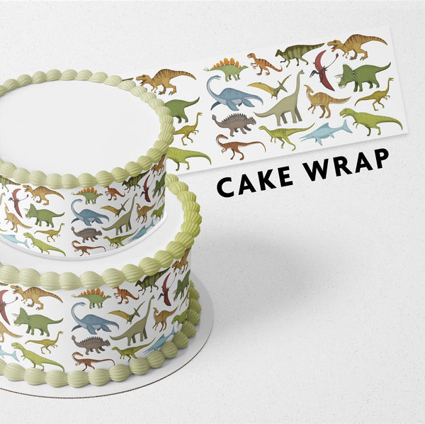 Dinosaurs Prehistoric Life Strips Edible Cake Toppers Cake Wraps