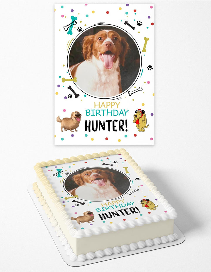 Dog Birthday Photo Frame Pic Photo Frame Edible Cake Topper Image