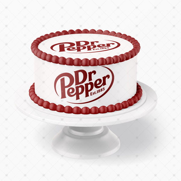 Dr Pepper Logo Front B Edible Image Cake Topper Wrap Birthday Sheet Decoration Party Frosting Fondant