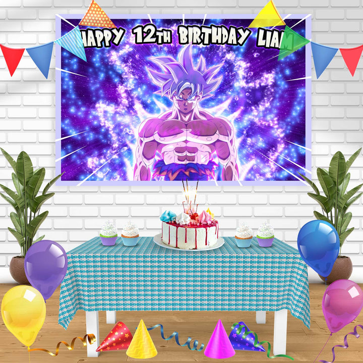 Dragon Ball Super Goku Perfected Ultra Instinct Bn Birthday Banner Personalized Party Backdrop Decoration