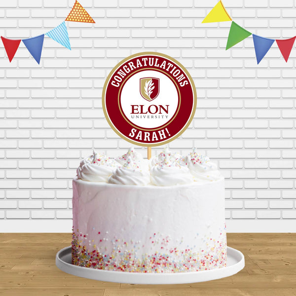 Elon University Ct Cake Topper Centerpiece Birthday Party Decorations