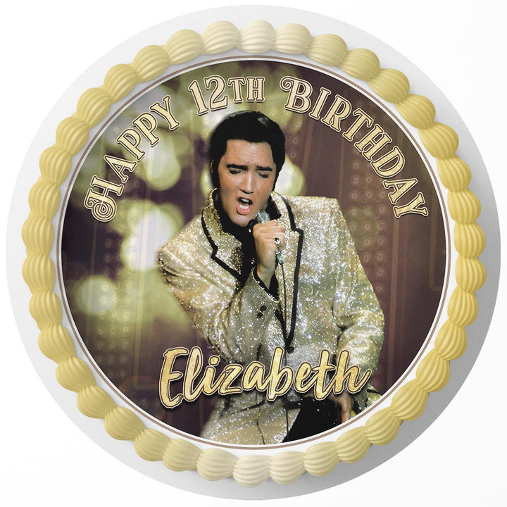 Elvis Presley The King Rd Edible Cake Toppers Round