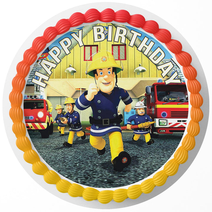 Fireman Sam Edible Cake Toppers Round